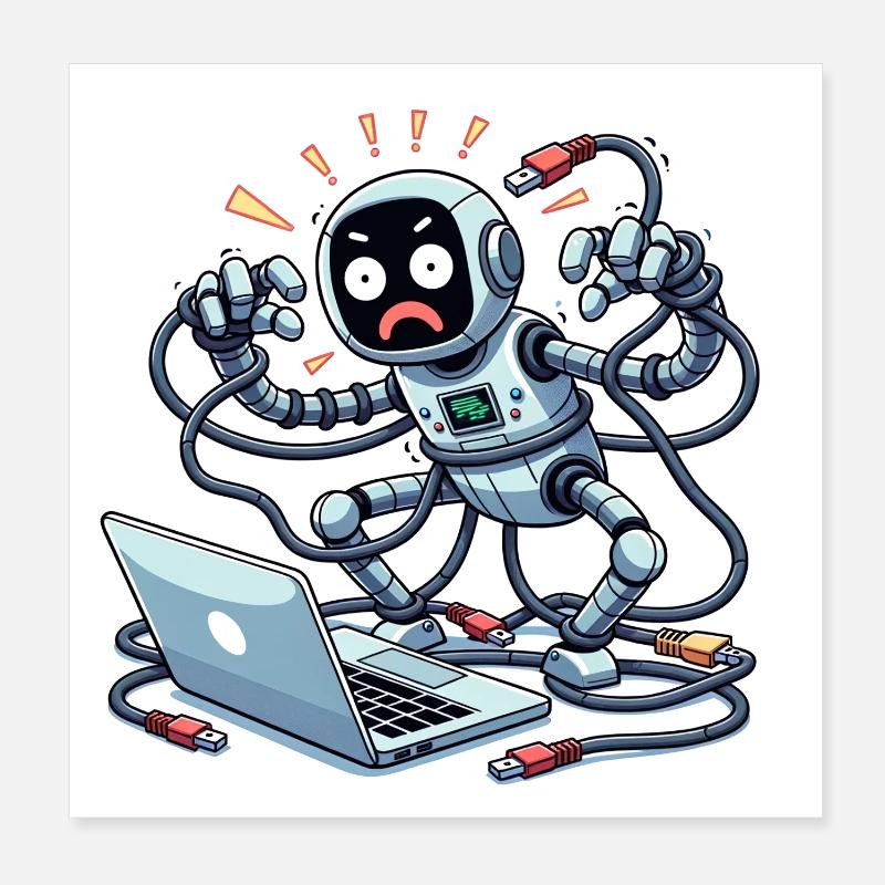 Robo-Hacker Poster 20x20 cm