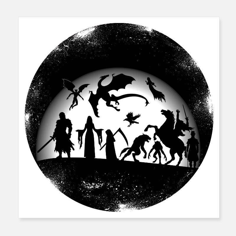 Halloween, spooky beautiful - Poster 8" x 8" (20x20 cm) - white