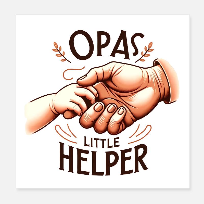 Grandpa's Little Helper Poster 8" x 8" (20x20 cm)