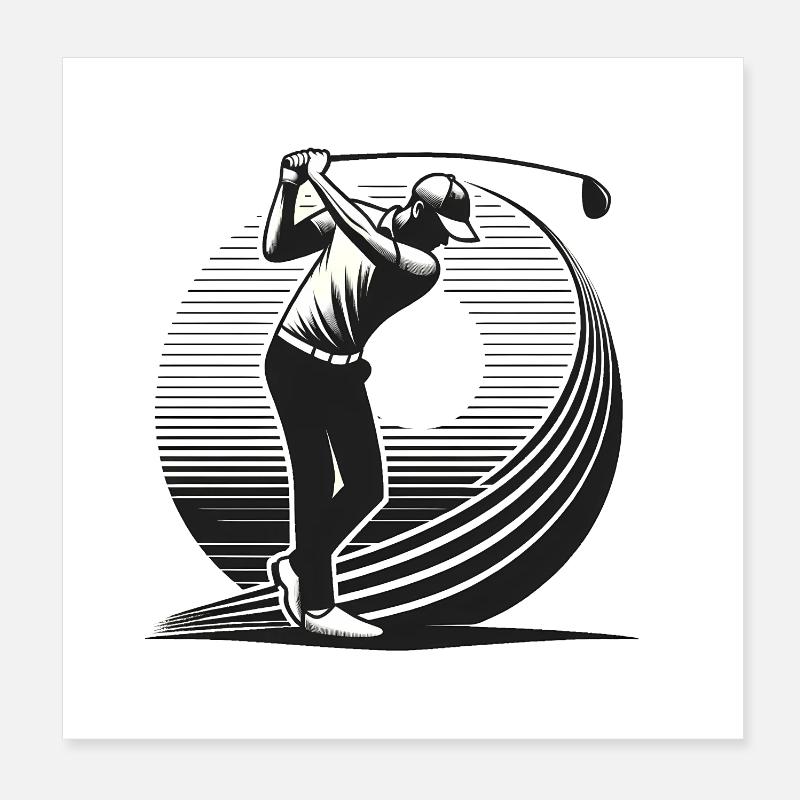 Golfer Poster 8" x 8" (20x20 cm)