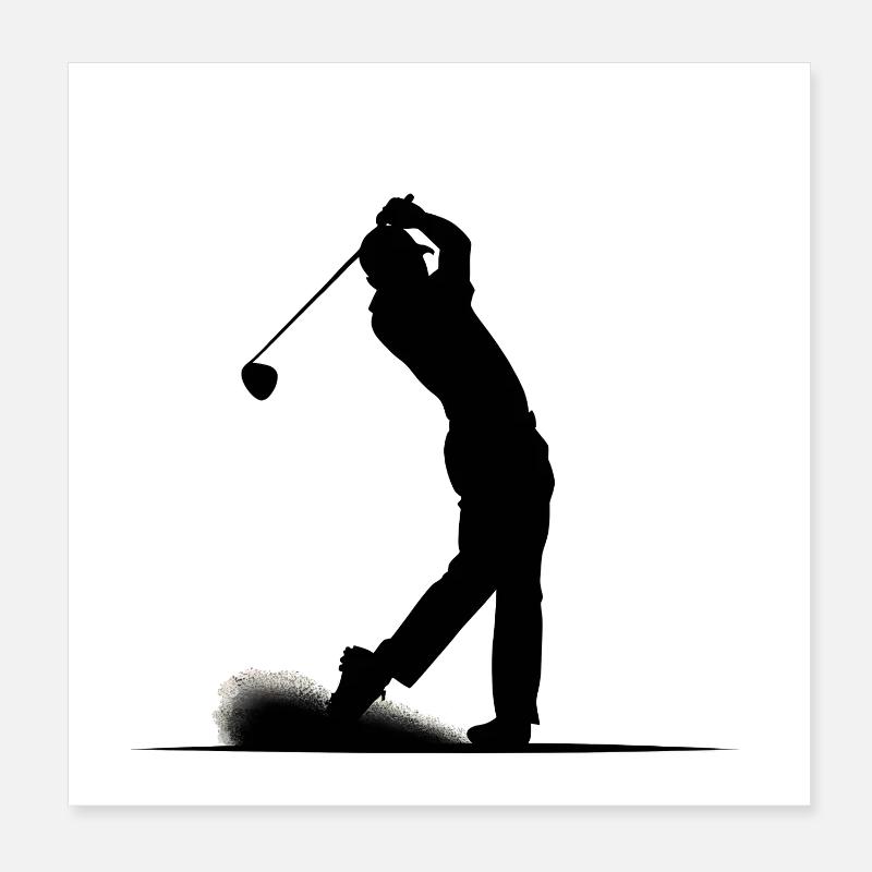 Golfer Poster 8" x 8" (20x20 cm)