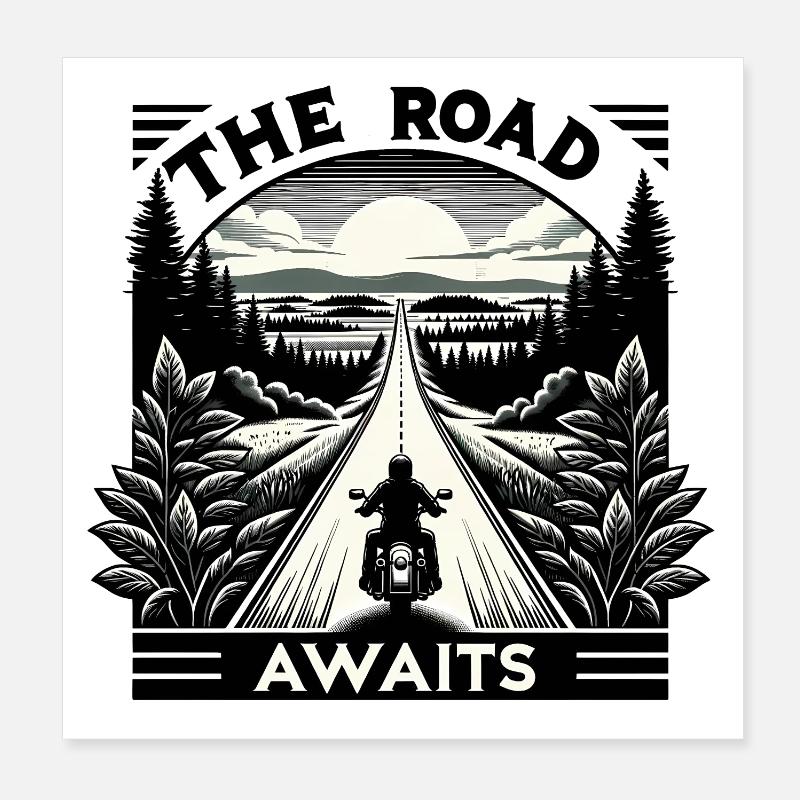La route vous attend Poster 20 x 20 cm