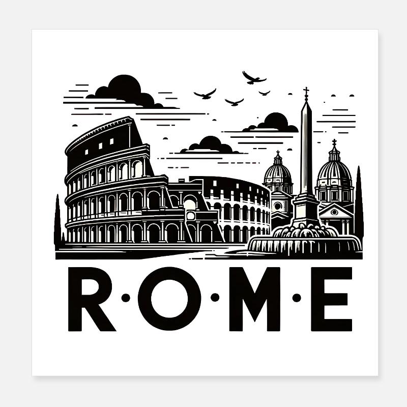 Rom - Poster 20x20 cm - Weiß