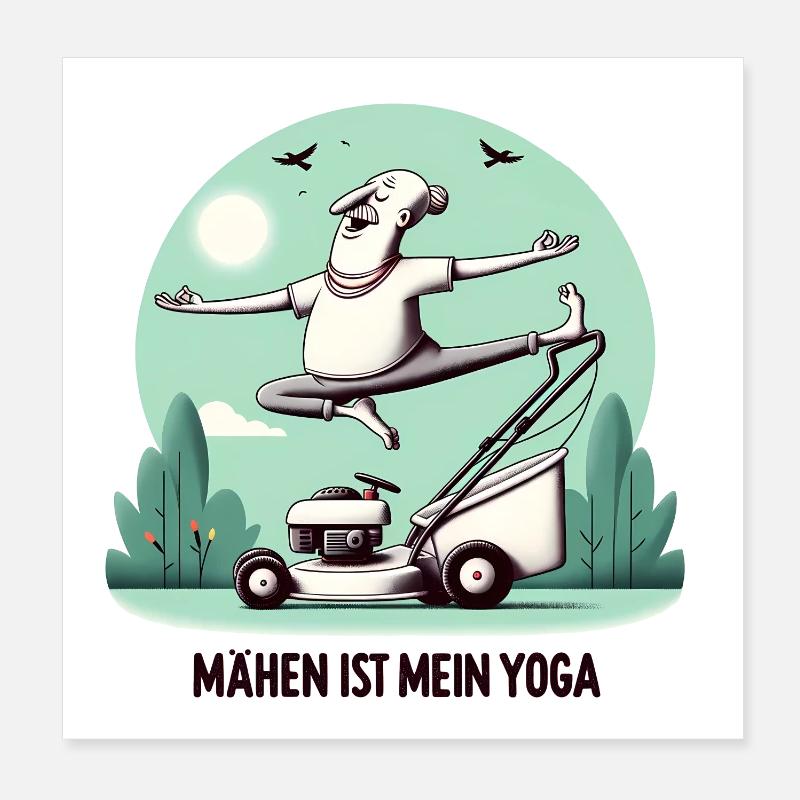Mähen ist mein Yoga Poster 20x20 cm