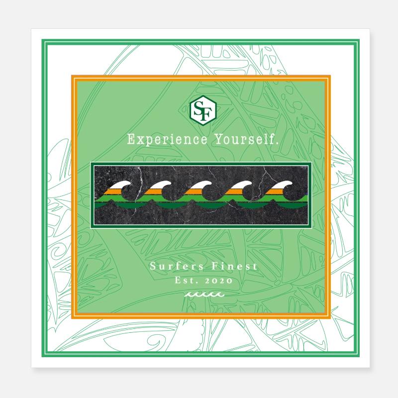 Surf Design Waves Logo Poster 8" x 8" (20x20 cm)