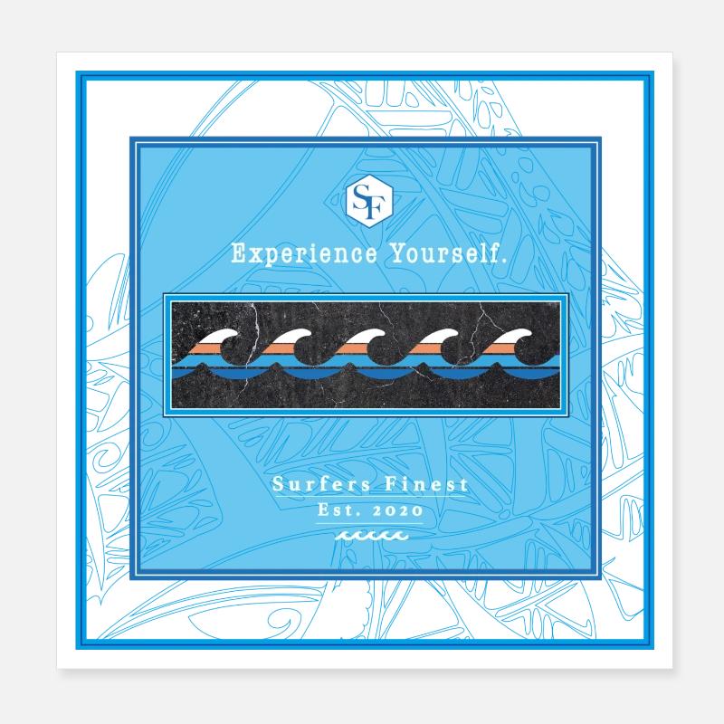 Surf Design Waves Logo Polynesian Poster 8" x 8" (20x20 cm)