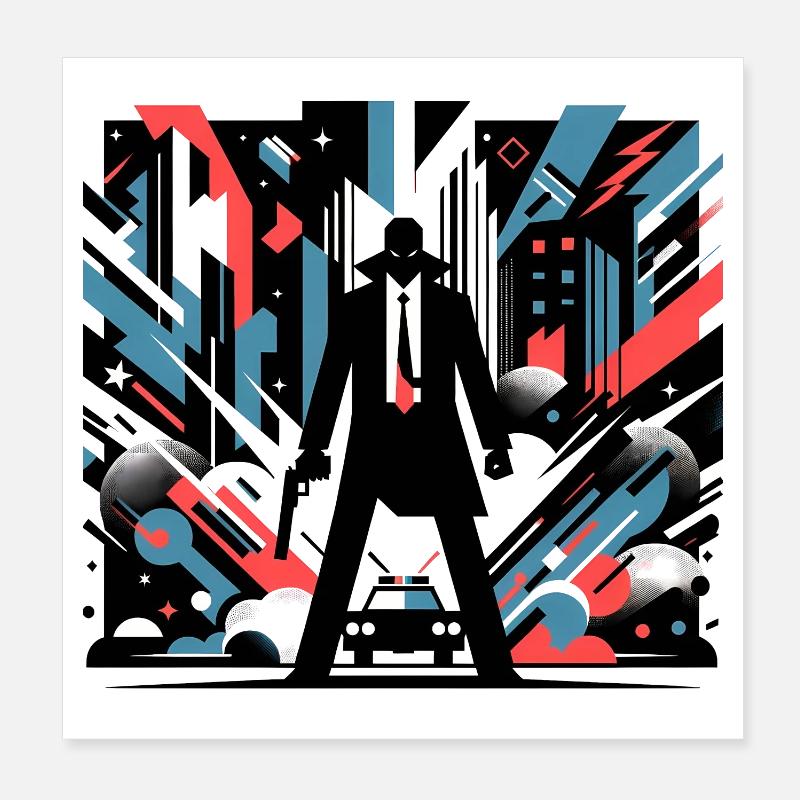 Stadt Chaos Poster 20x20 cm