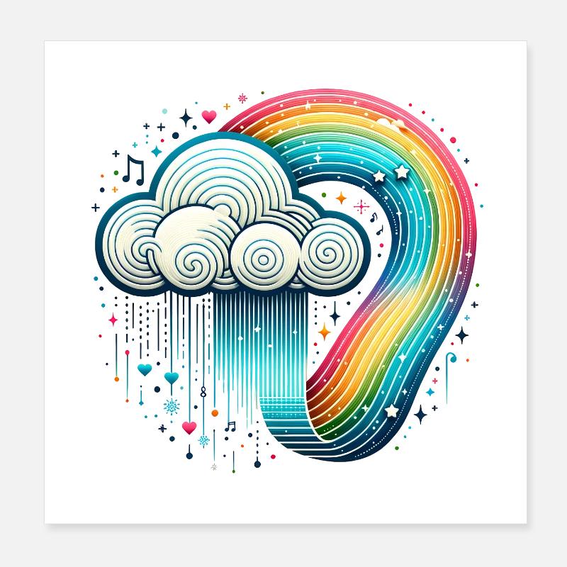 Rainbow Cloud Poster 8" x 8" (20x20 cm)