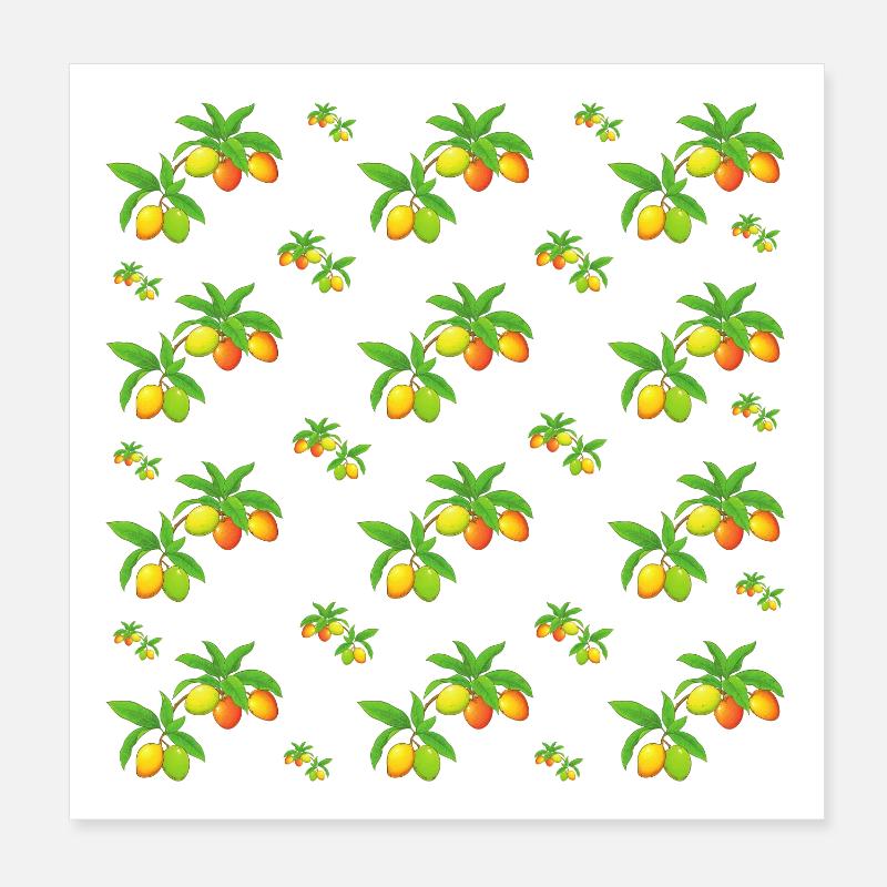 Leckere Mangos - Muster Poster 20x20 cm