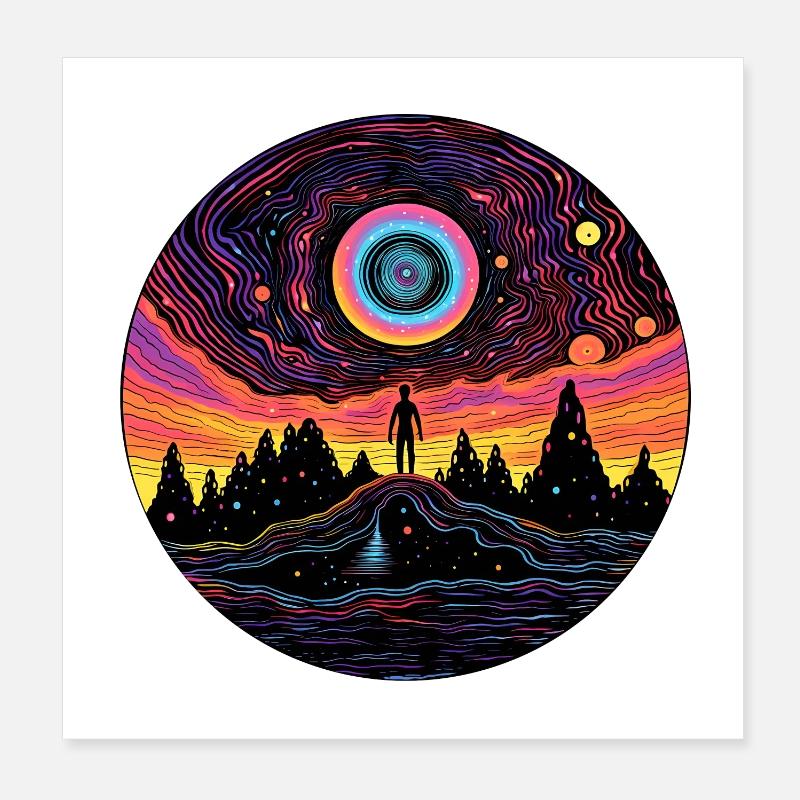 Am Rande des Ereignishorizonts - Surreales Motiv Poster 20x20 cm