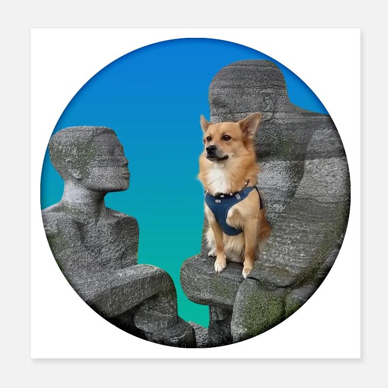 Mon chien est mon héros Poster 20 x 20 cm