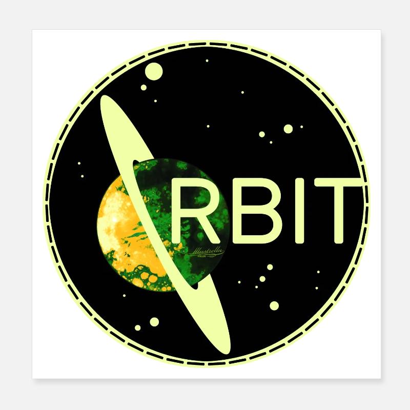 Saturne orbite planète orbite spatiale univers des années 70 Poster 20 x 20 cm