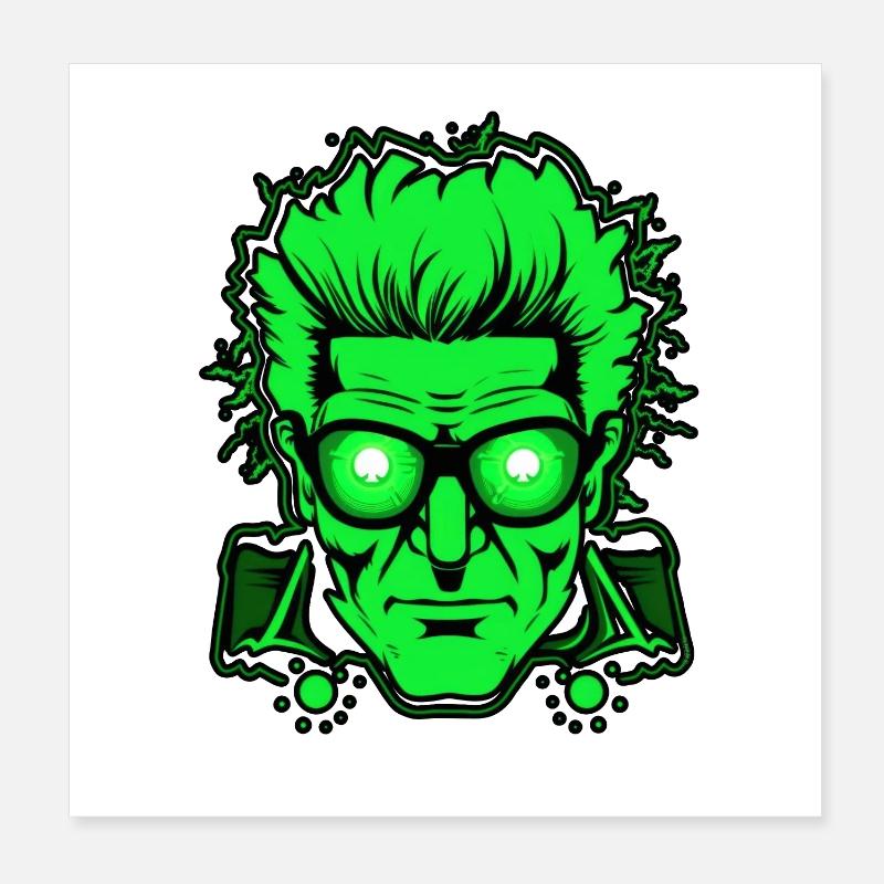 Green Face Poster 20 x 20 cm