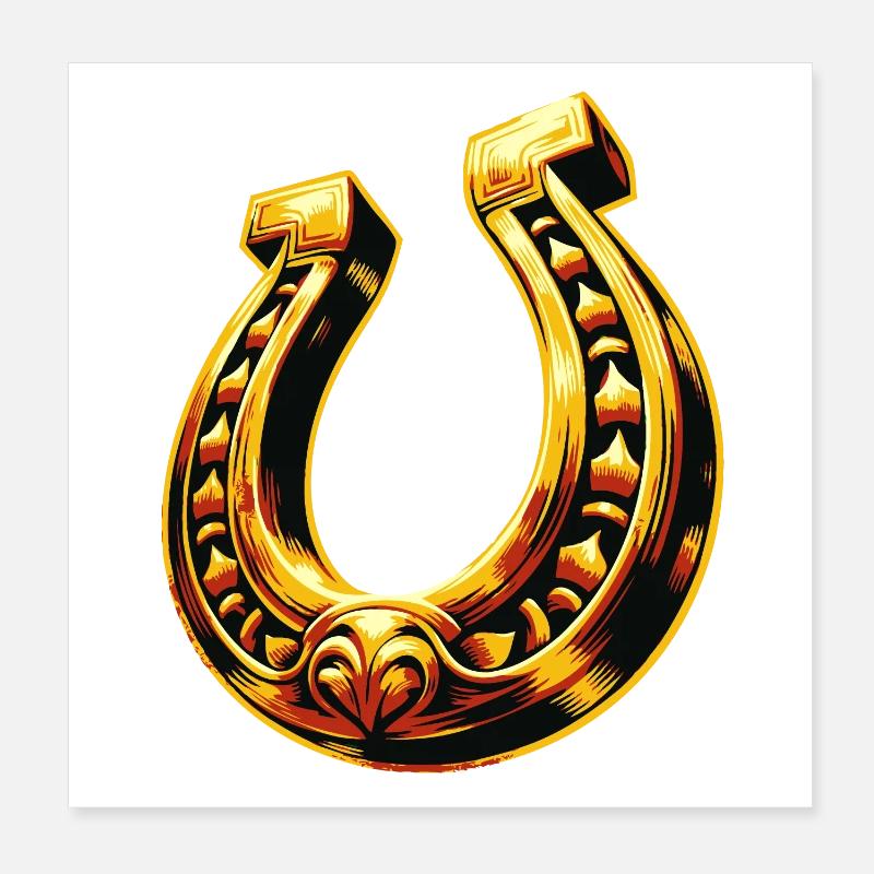 Fer à cheval | Fer à cheval porte-bonheur Poster 20 x 20 cm