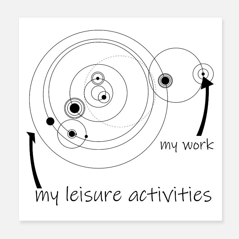 life & work circles (black) Poster 20x20 cm