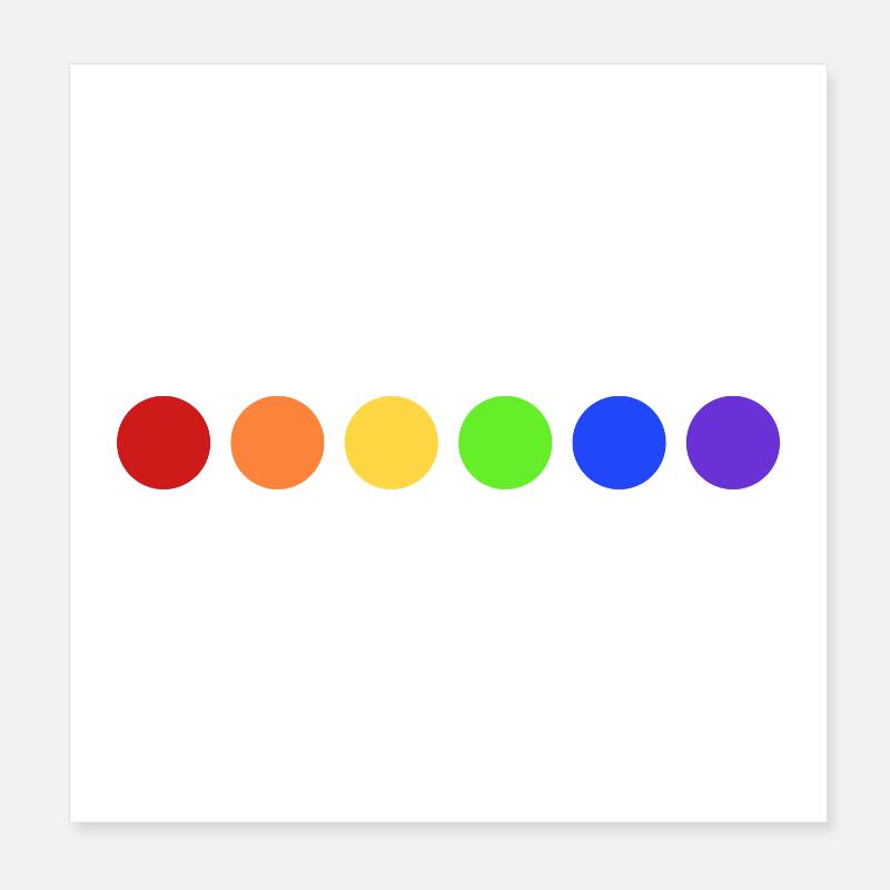 Roues de couleur arc-en-ciel Poster 20 x 20 cm