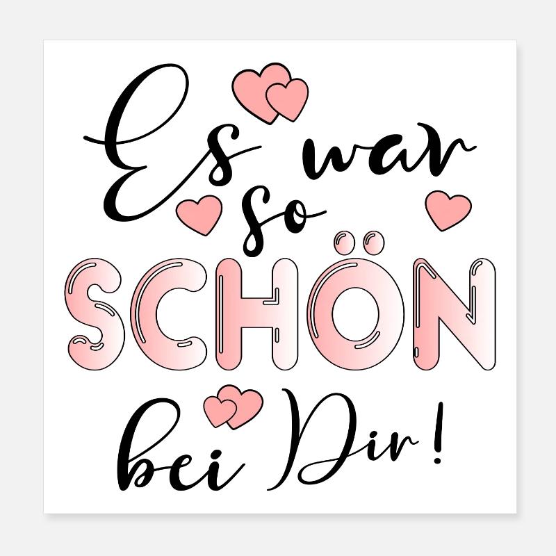 SO SCHÖN BEI DIR BESUCH - GAST GESCHENKE Poster 20x20 cm