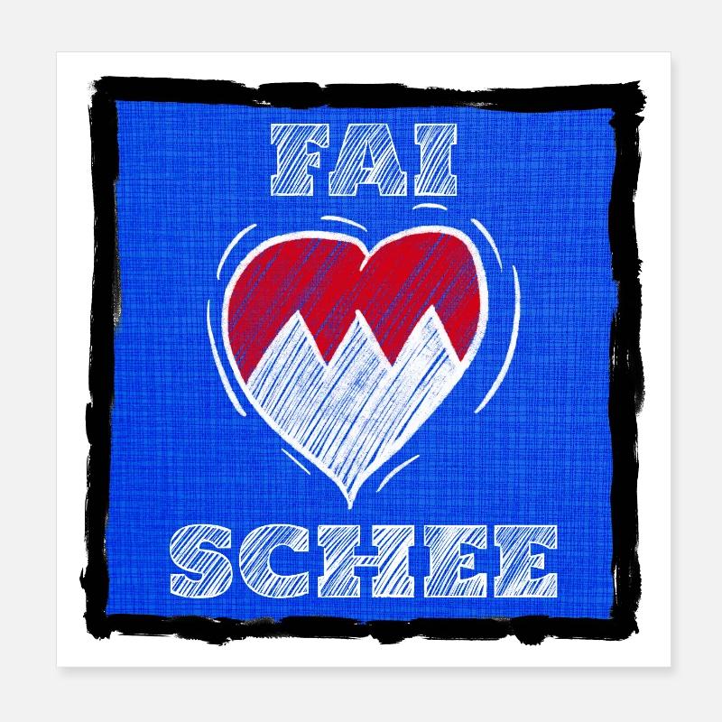 FAI SCHEE - Franconian dialect is nice. - Poster 8" x 8" (20x20 cm) - white