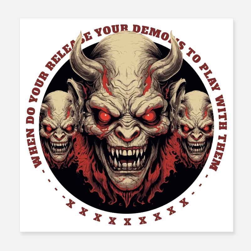 Démons de l’enfer Poster 20 x 20 cm
