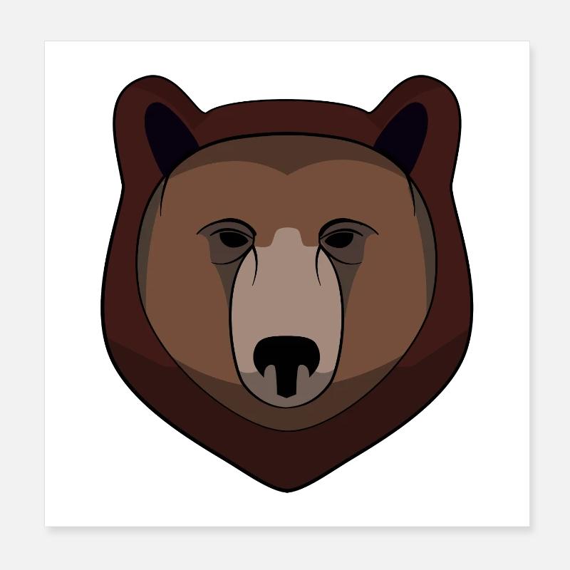 Bear - Bear Head - Logo Poster 8" x 8" (20x20 cm)