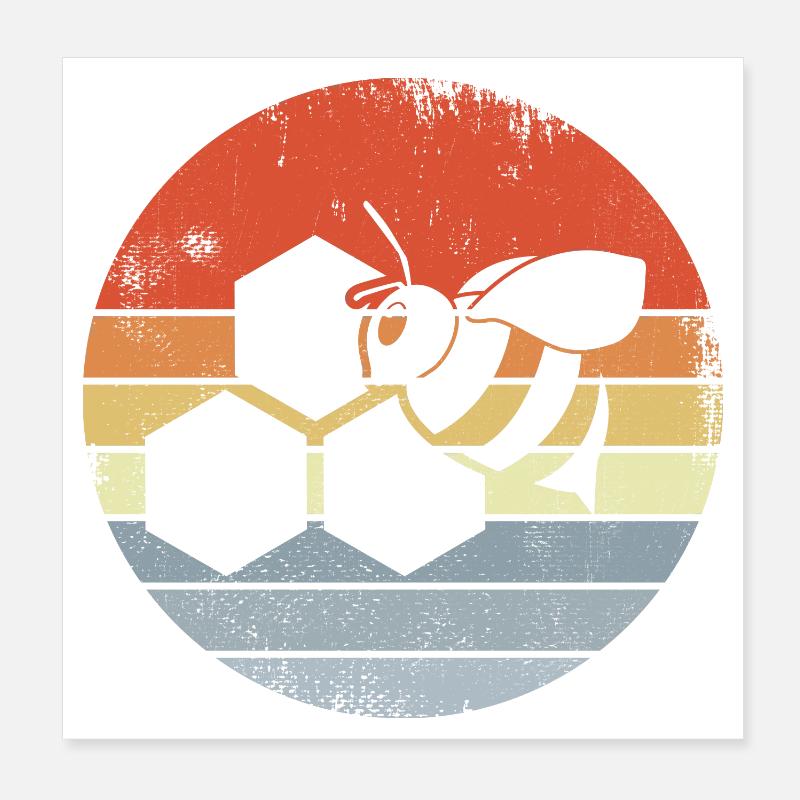 Dessin d’abeille mellifère Poster 20 x 20 cm