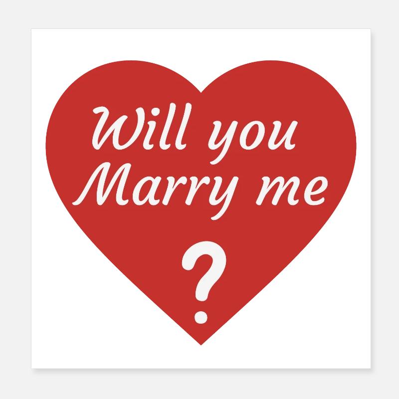 Willst du mich heiraten? Poster 20x20 cm
