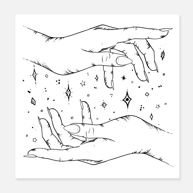 Starlight witchcraft - Poster 20x20 cm - Weiß