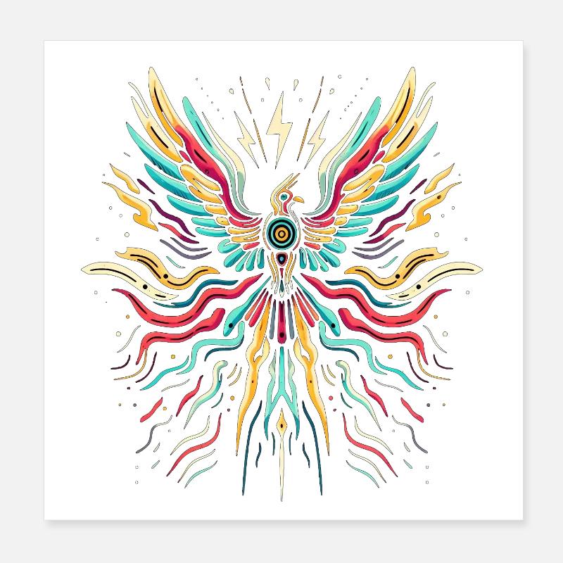 Phönix der Sturmenergie Poster 20x20 cm