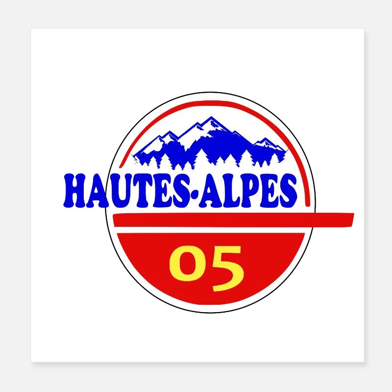 Hautes-Alpes - Poster 20 x 20 cm - blanc