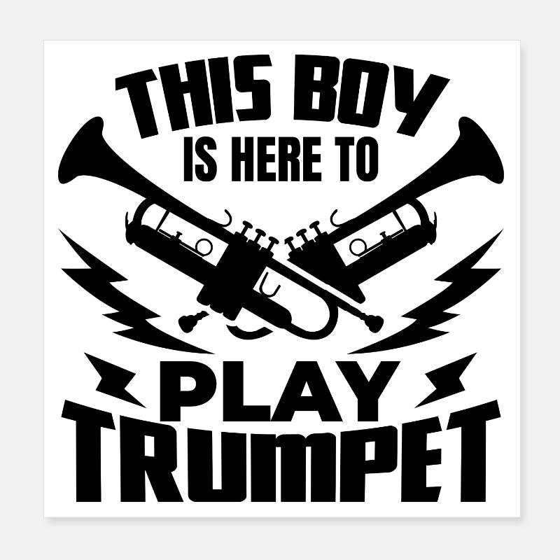 Trumpeter Boy Poster 8" x 8" (20x20 cm)