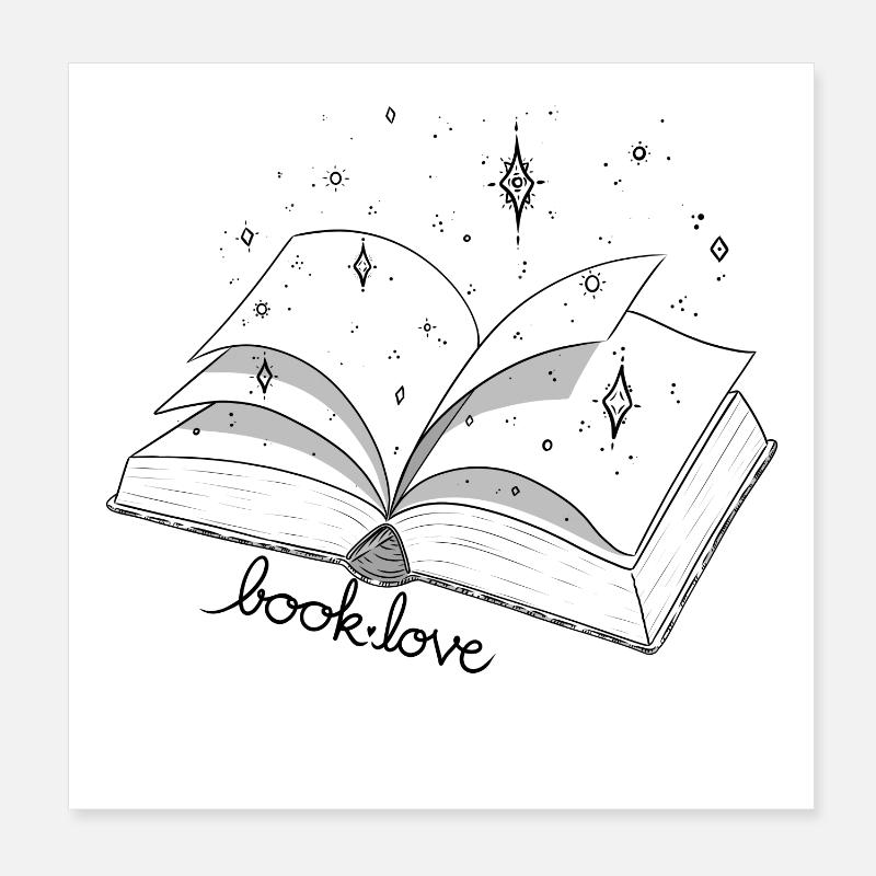 Livre d’amour - Poster 20 x 20 cm - blanc