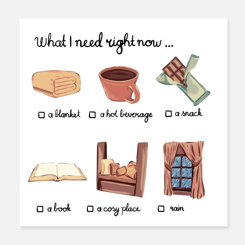 What I need right now... - Poster 20x20 cm - Weiß
