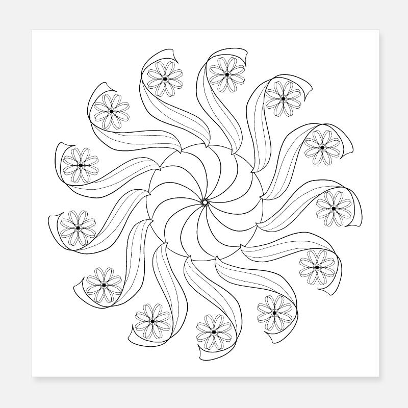 Mandala Karusell Poster 20x20 cm