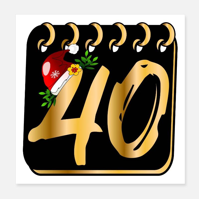 40 ans - 40e anniversaire Noël Poster 20 x 20 cm