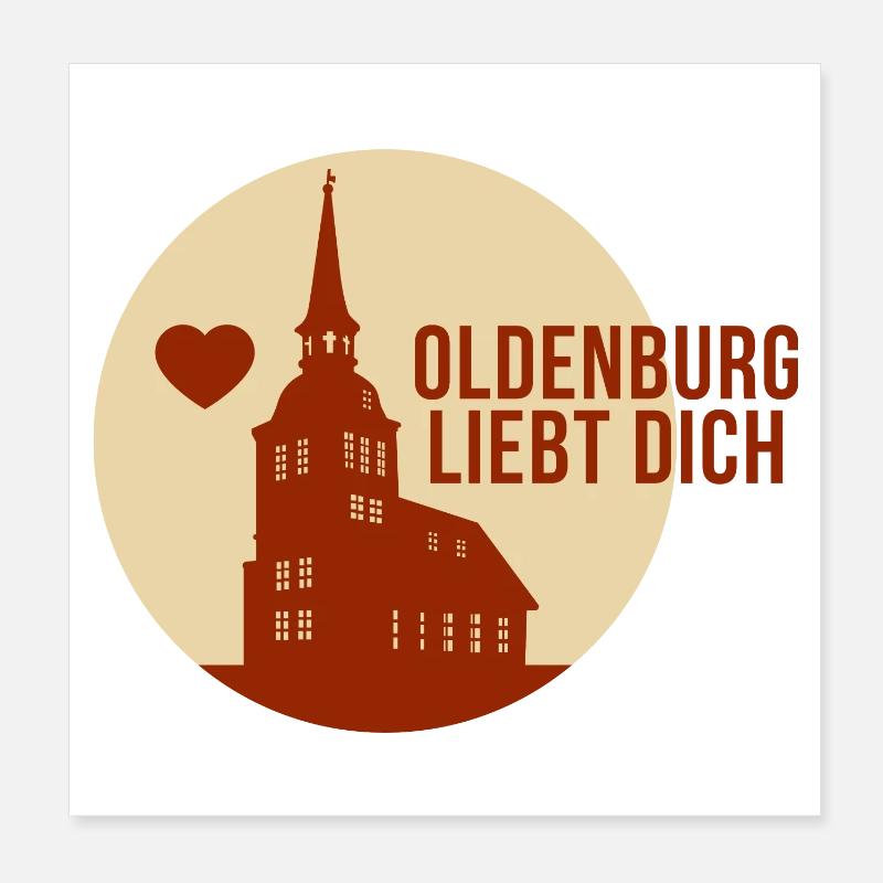 Oldenburg liebt dich Poster 20x20 cm