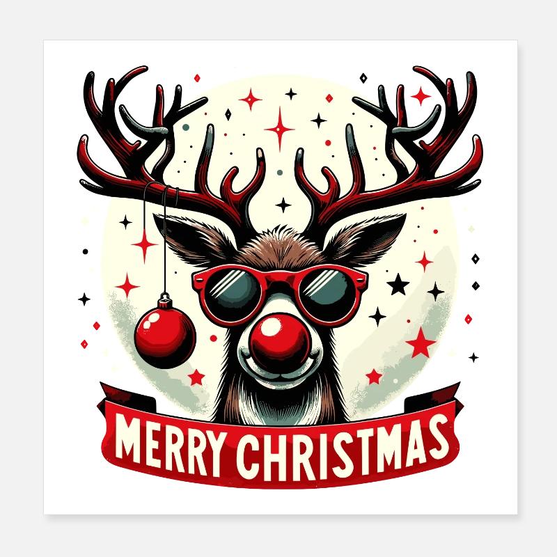 Rentier-Weihnachtsspaß - Original Pullover Poster 20x20 cm