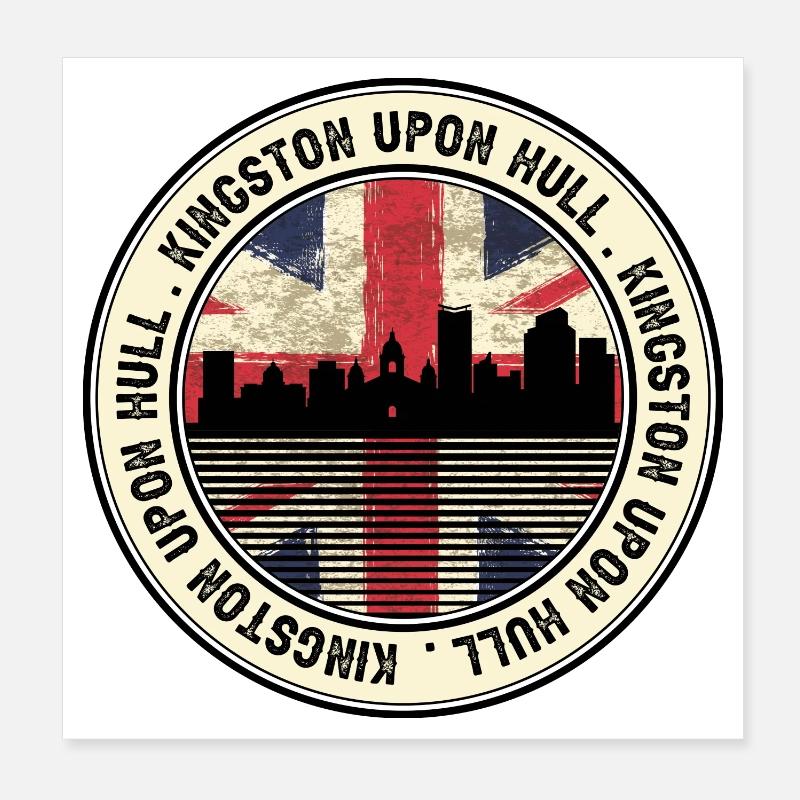 Médaillon Union Jack de la Skyline de Hull Poster 20 x 20 cm