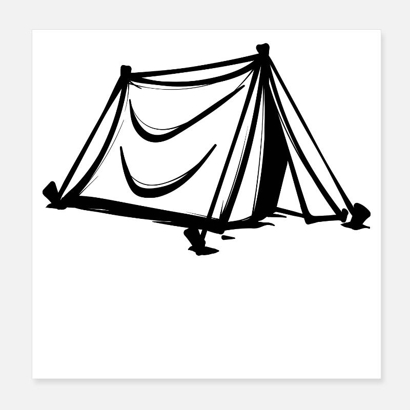 Camping Zelten Campingplatz Relaxen Wanderer Poster 20x20 cm