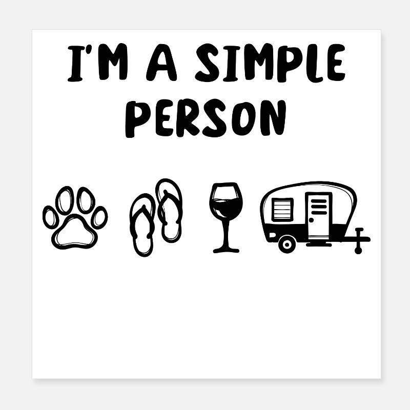 Wohnwagen Wanderer Statement Chillen Ferien Poster 20x20 cm