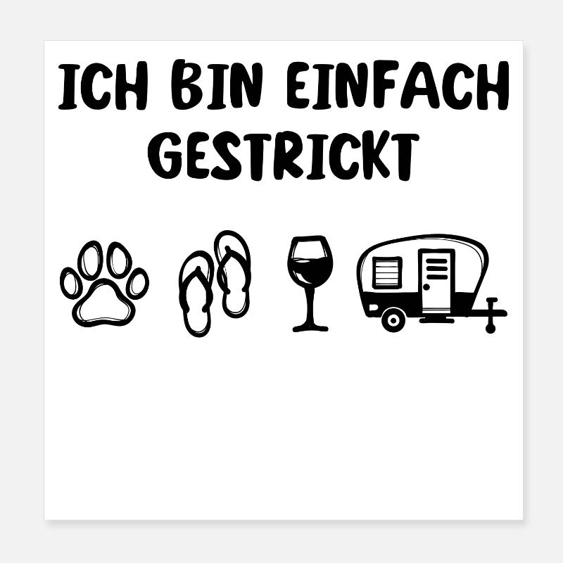 Relaxen Wanderer Camping Statement Wohnwagen Poster 20x20 cm