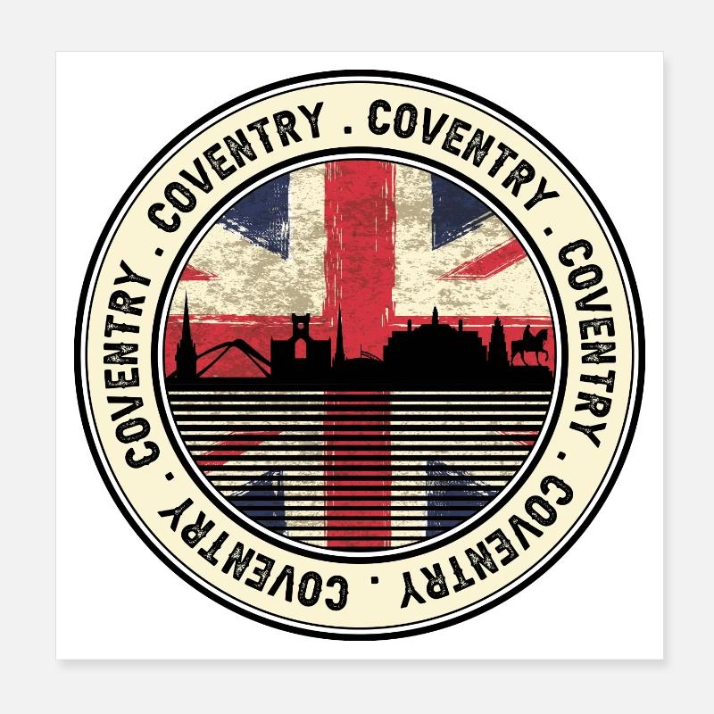 Coventry Union Skyline Badge Poster 8" x 8" (20x20 cm)