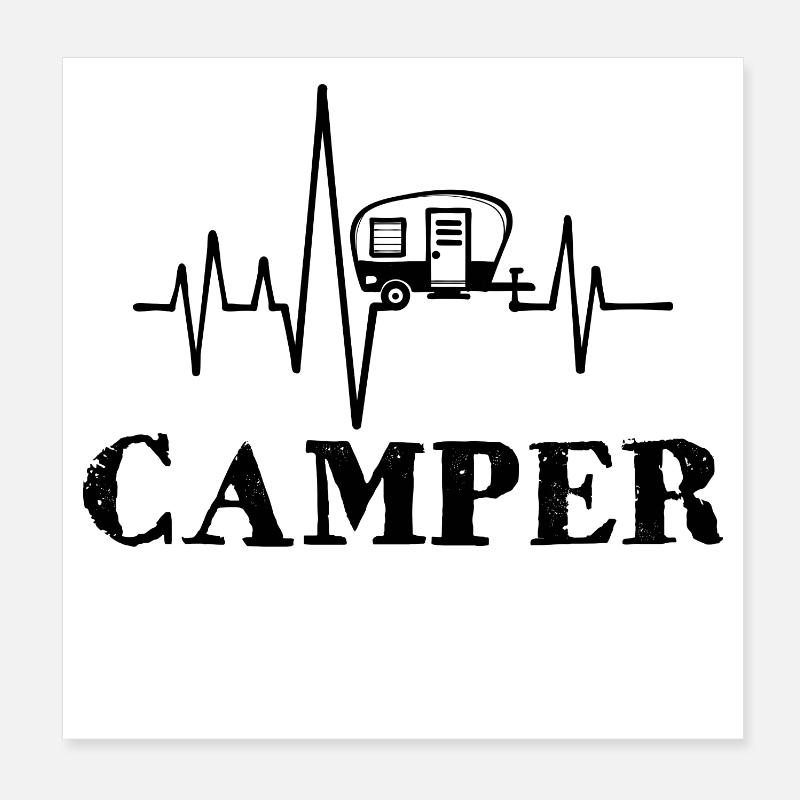 Camper Camping Dire Caravane Vacances Relax Poster 20 x 20 cm