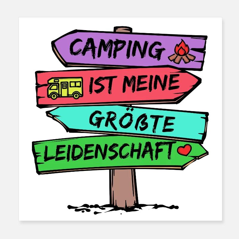 Campingplatz Camping Wanderer Wohnmobil Statement Poster 20x20 cm