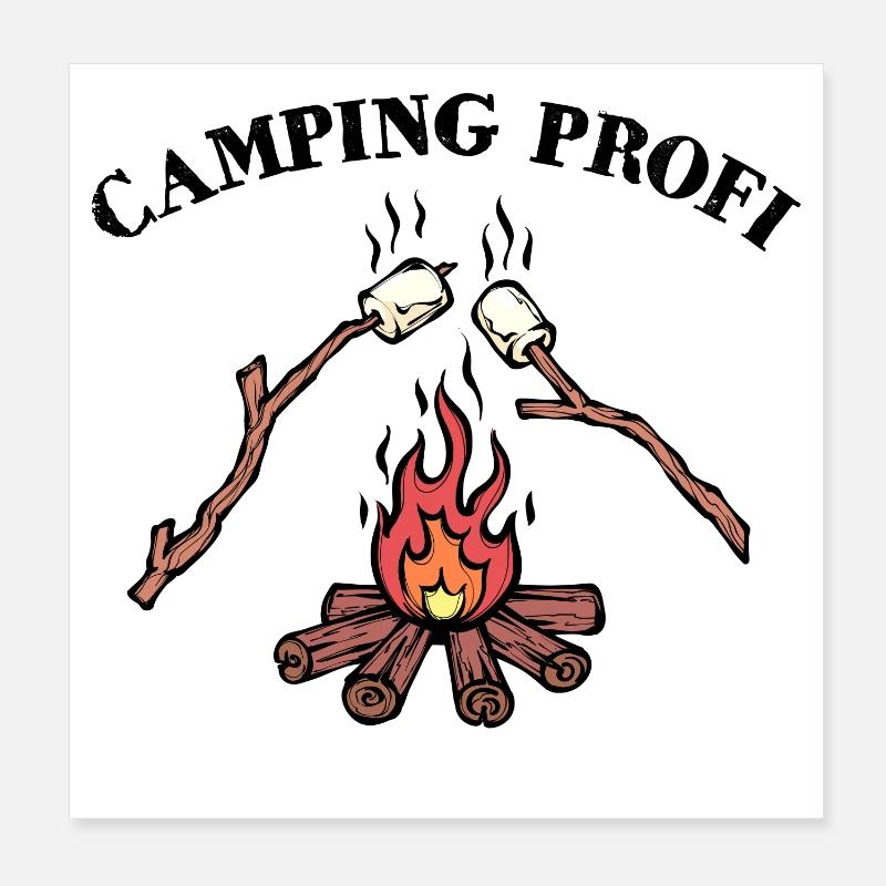 Camping Lagerfeuer Statement Wanderer Campingplatz Poster 20x20 cm