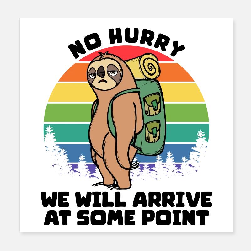 Campsite Hiker Statement Camping Nature Poster 8" x 8" (20x20 cm)