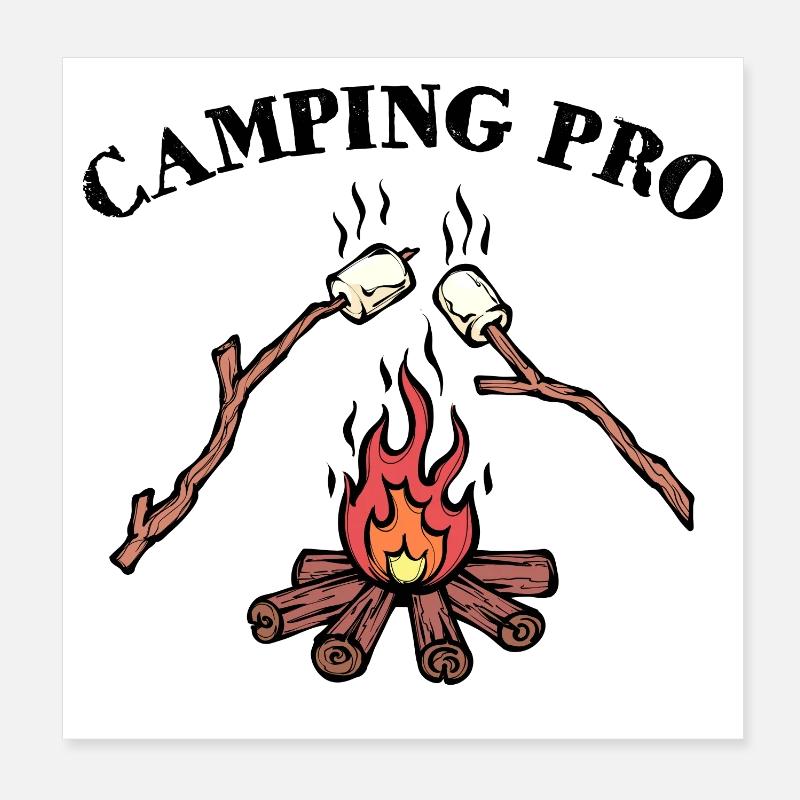 Campfire Campsite Statement Camping Camper Poster 8" x 8" (20x20 cm)