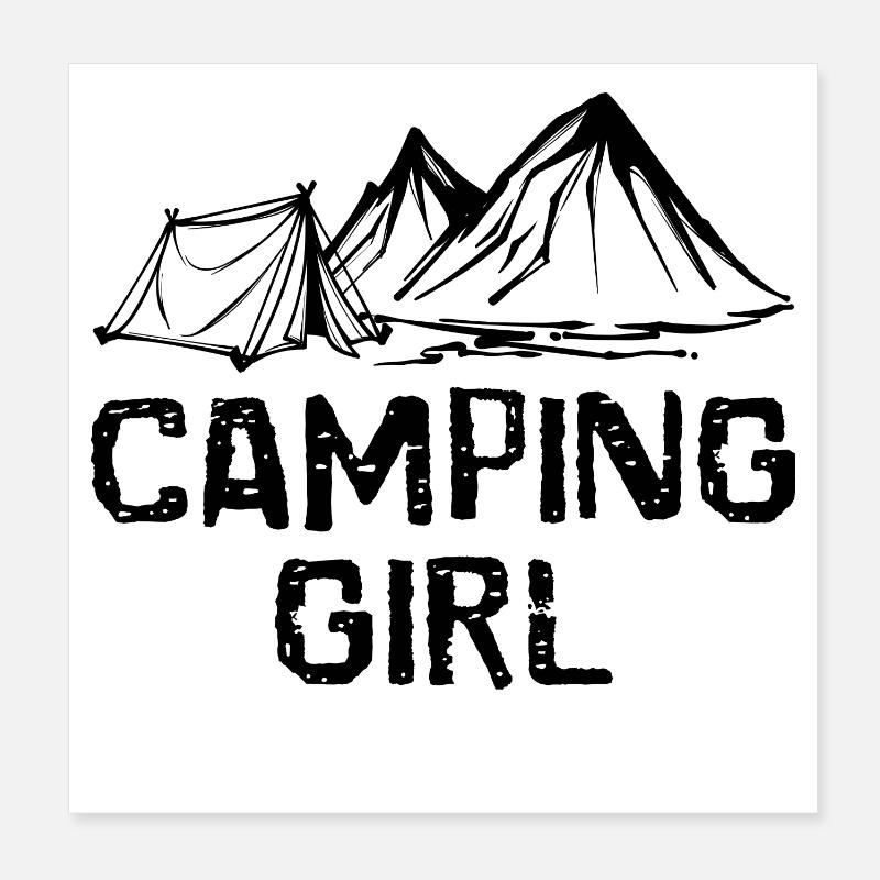 Zelten Wanderer Statement Berge Camping Chillen Poster 20x20 cm