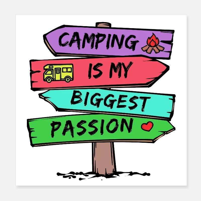 Camping Statement Wohnwagen Camper Urlaub Wanderer Poster 20x20 cm