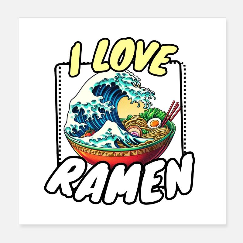 Ich liebe Ramen Poster 20x20 cm