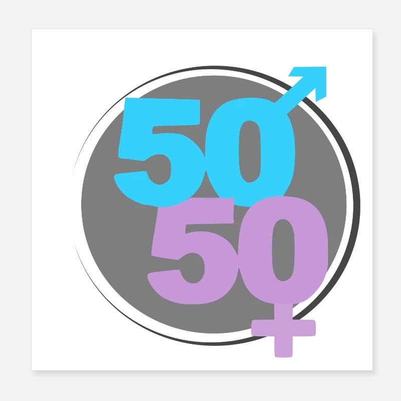 50/50 Poster 8" x 8" (20x20 cm)
